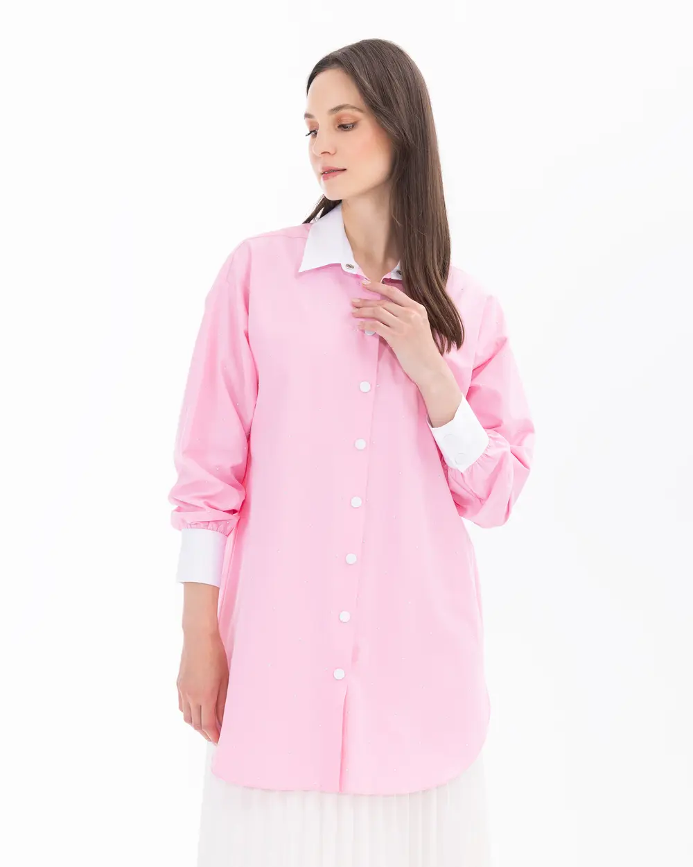 Low Sleeve Relaxed Fit Shirt with Stones