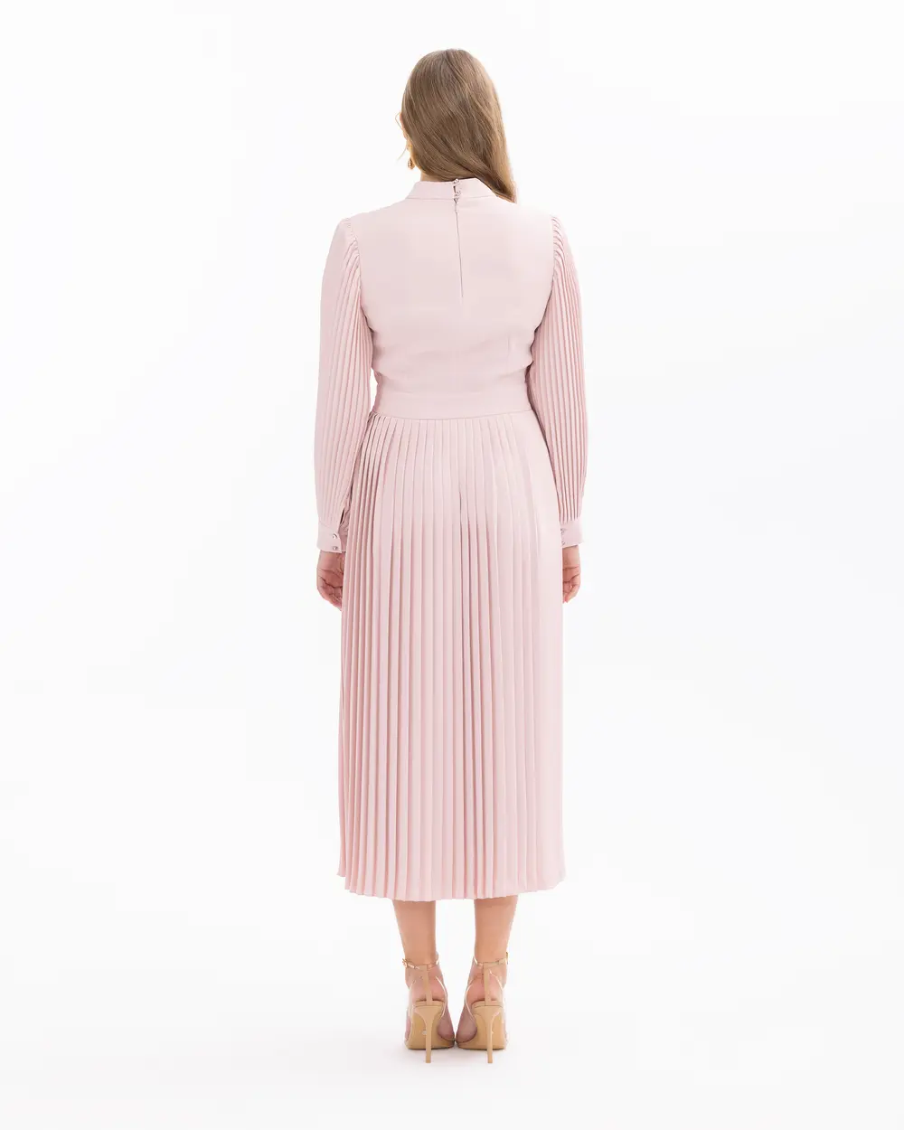 Pleated Dress with Tie Detail