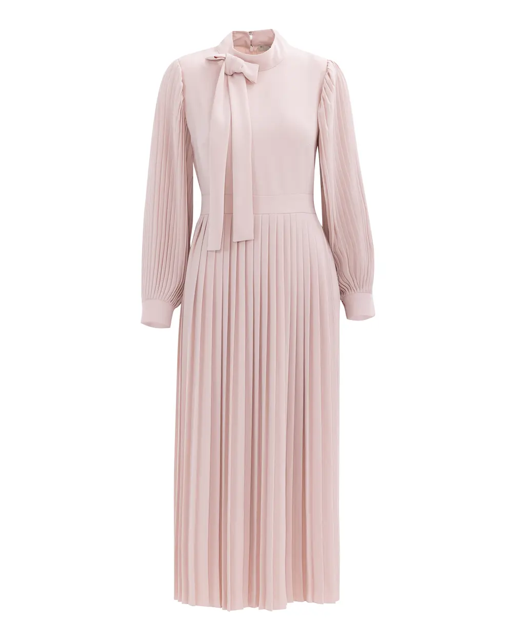 Pleated Dress with Tie Detail