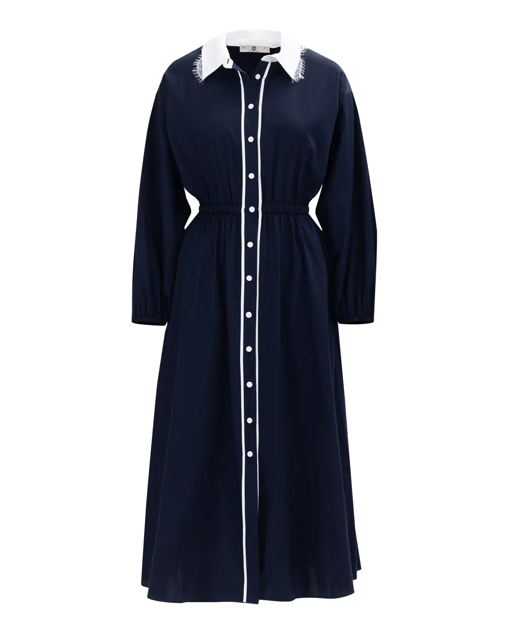 Shirred Button Detailed Dress