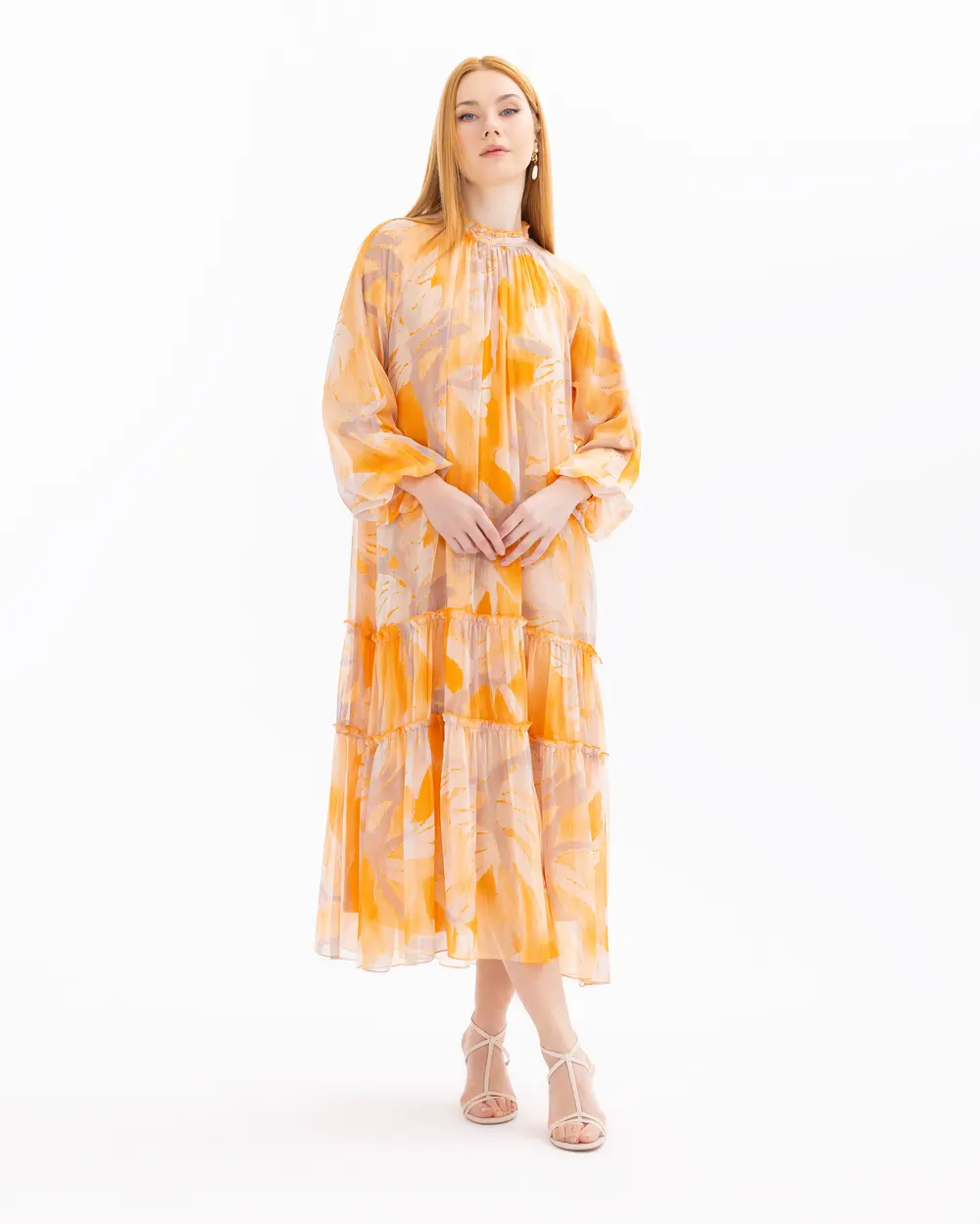 Patterned Maxi Length Dress
