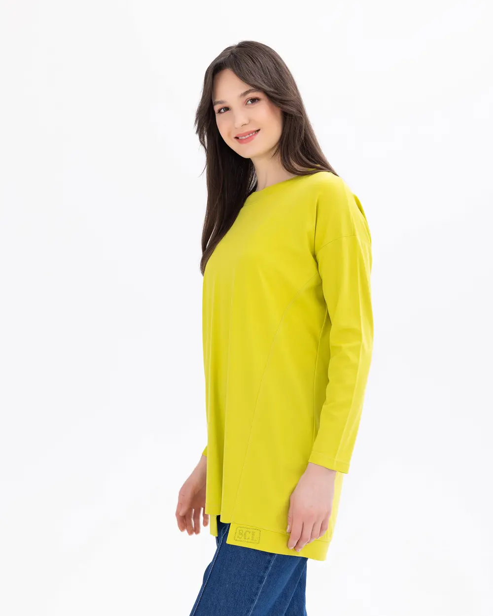 Zero Neck Knitted Fabric Basic Tunic