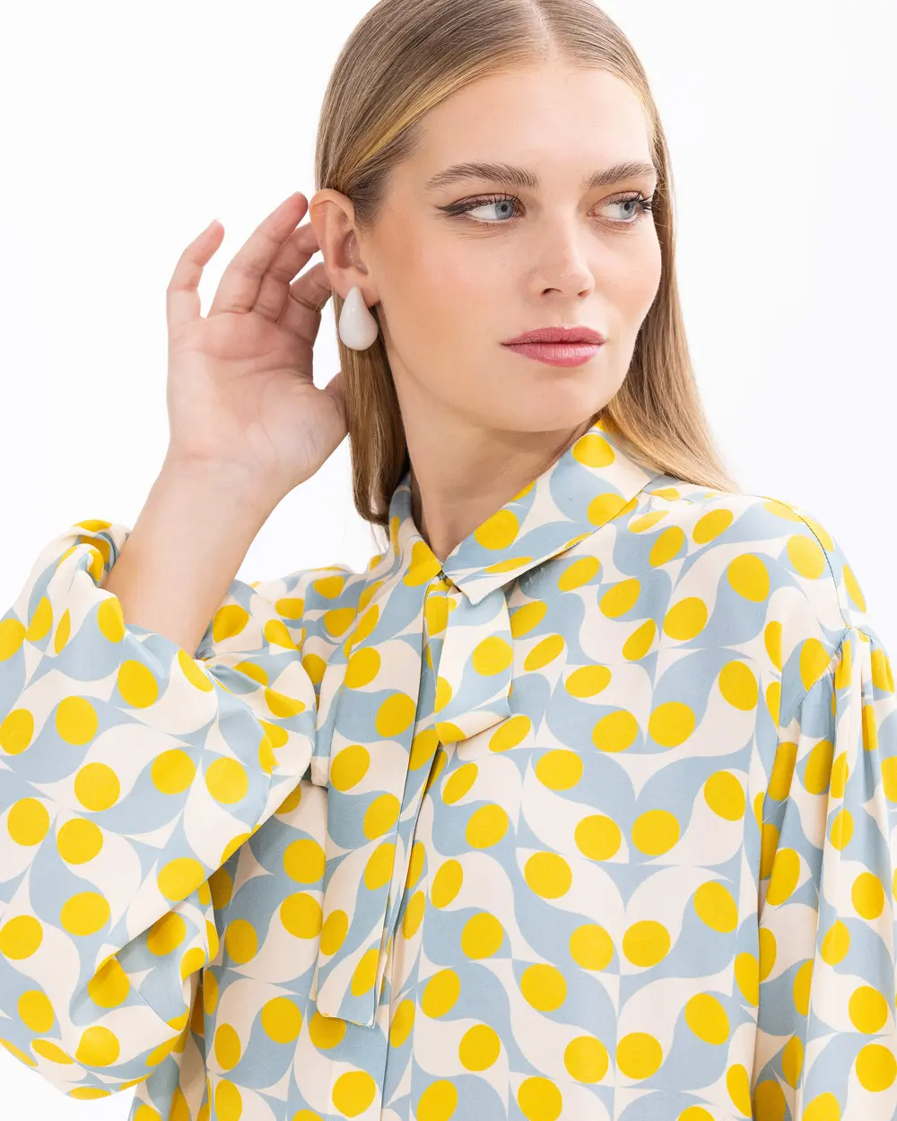 Geometric Patterned Button Tunic