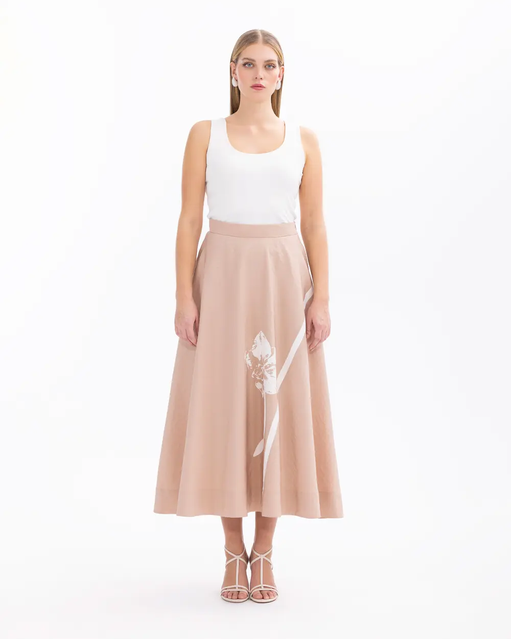 Maxi Length Zippered Skirt with Pocket Detail