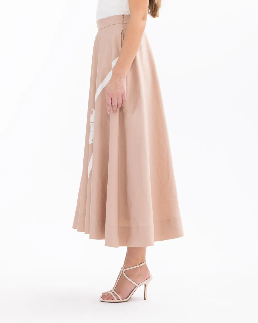 Maxi Length Zippered Skirt with Pocket Detail