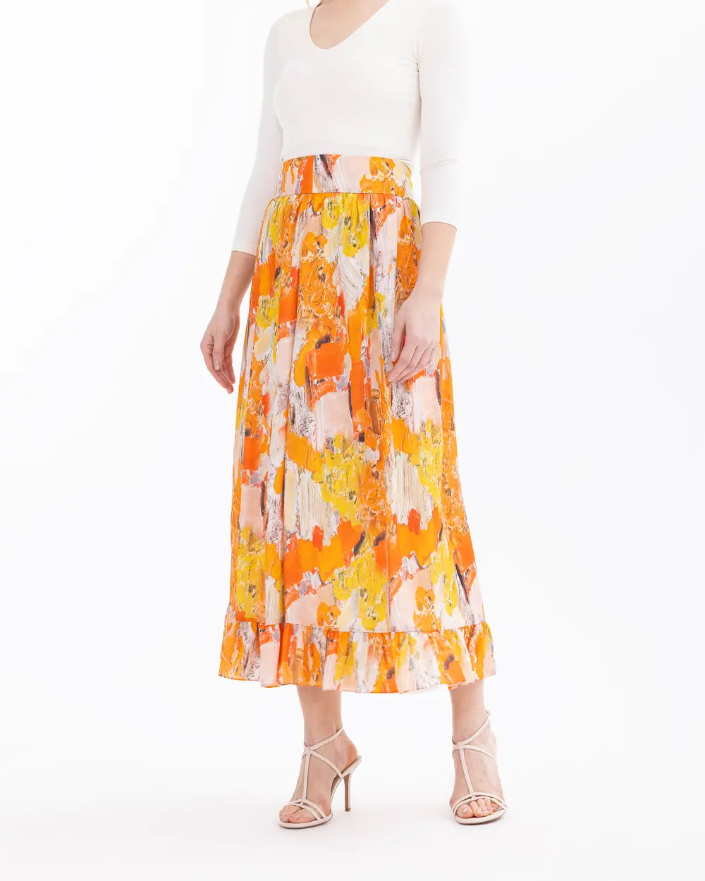 Maxi Length Skirt with Color Transition