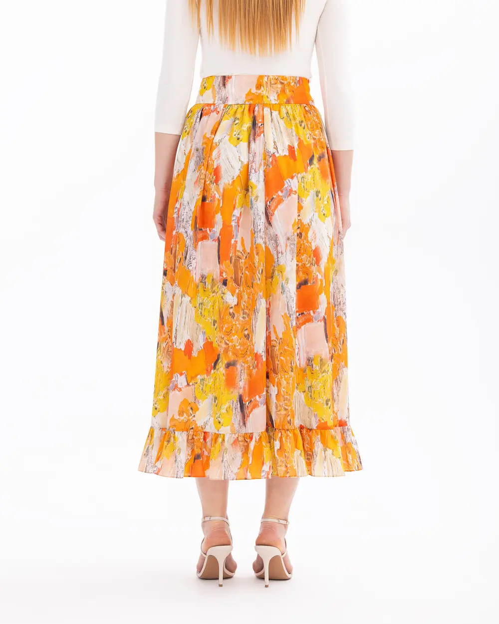 Maxi Length Skirt with Color Transition