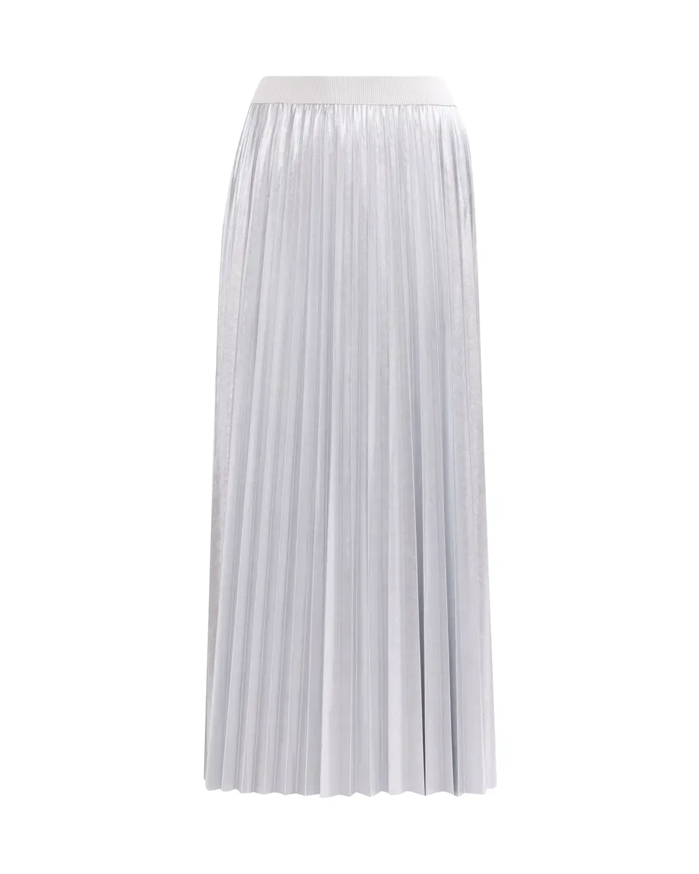 Pleated Elastic Waist Maxi Length Skirt