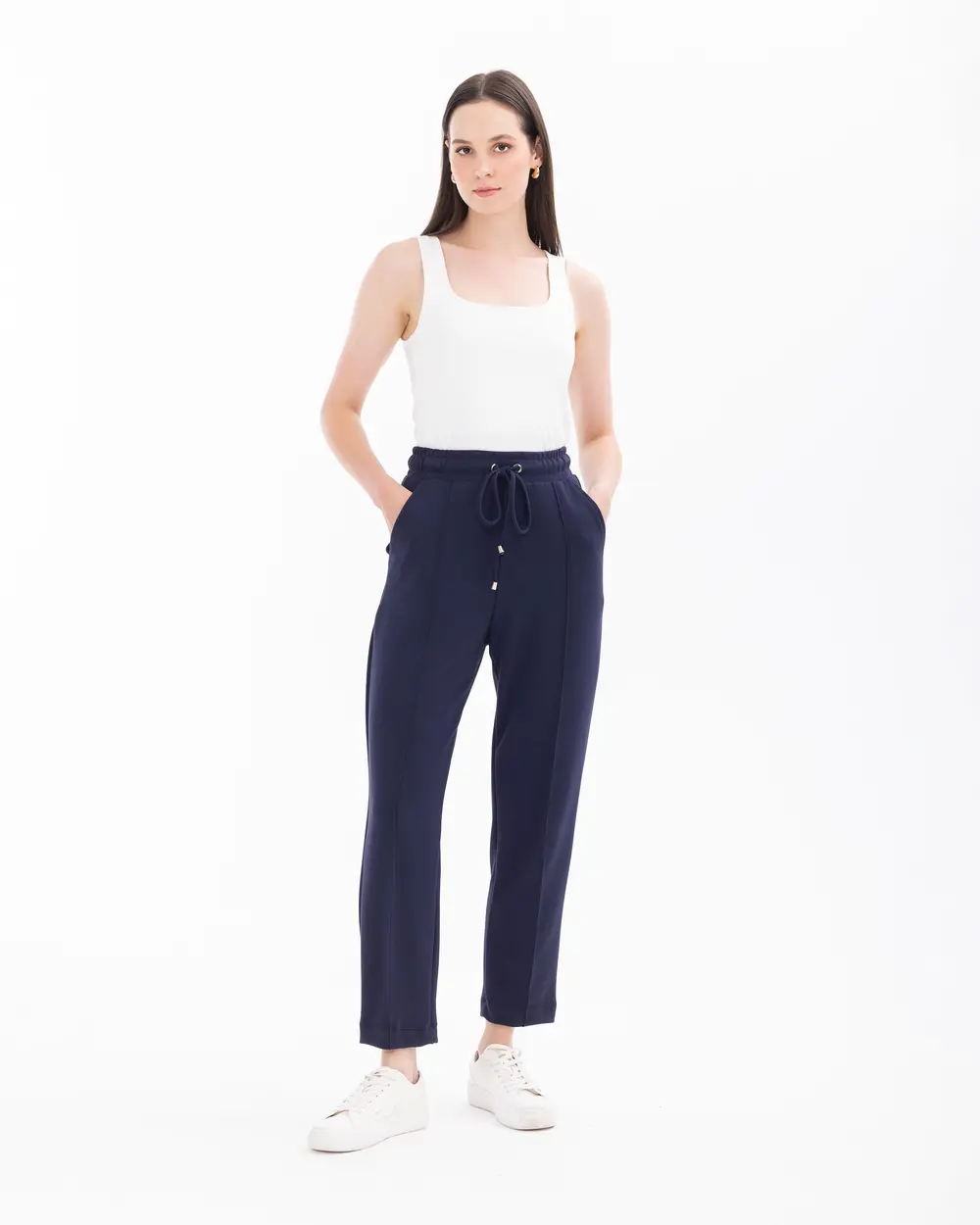 Elastic Waist Sweatpants with Pockets