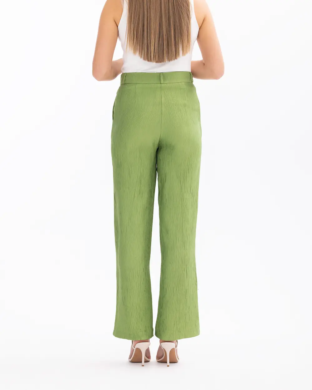 Wide Leg Pants with Button Detail