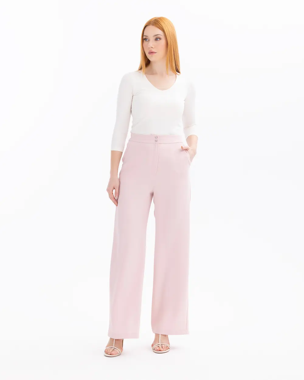 Buttoned Maxi Length Pants