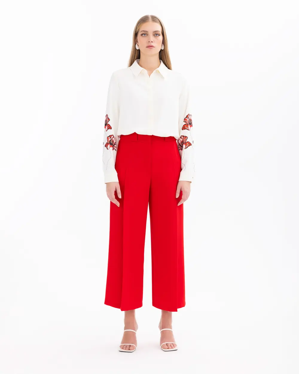 Belted Ankle Length Pants