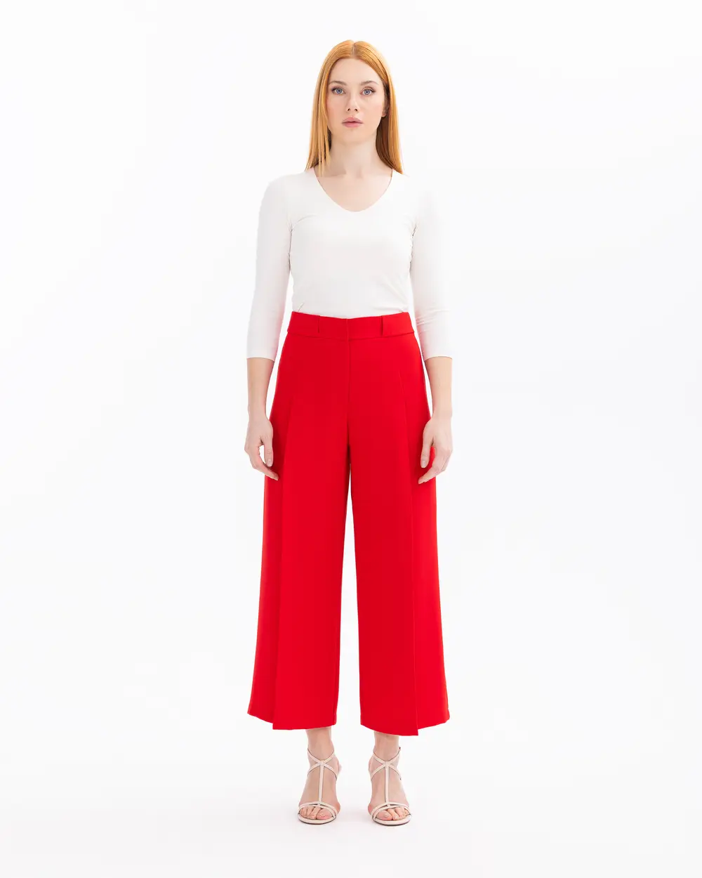 Belted Ankle Length Pants