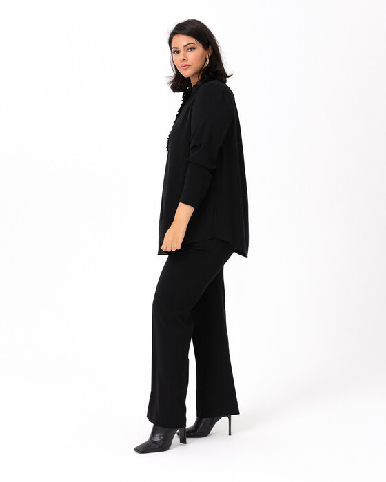 GALAXI PLUS SIZE FRILL DETAILED BLOUSE