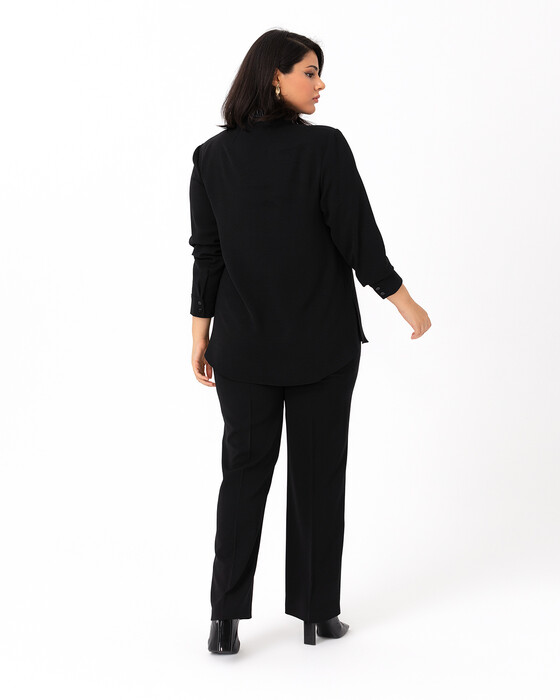 GALAXI PLUS SIZE FRILL DETAILED BLOUSE