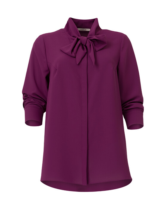 Büyük Beden Fular Detaylı Gömlek