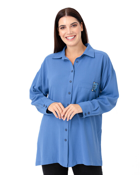 Büyük Beden Cep Detaylı Gömlek