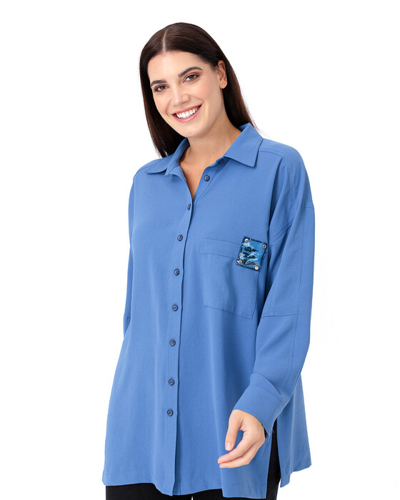 Büyük Beden Cep Detaylı Gömlek