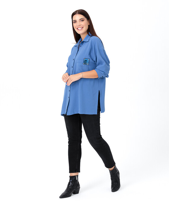 Büyük Beden Cep Detaylı Gömlek