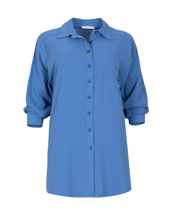 Büyük Beden Cep Detaylı Gömlek