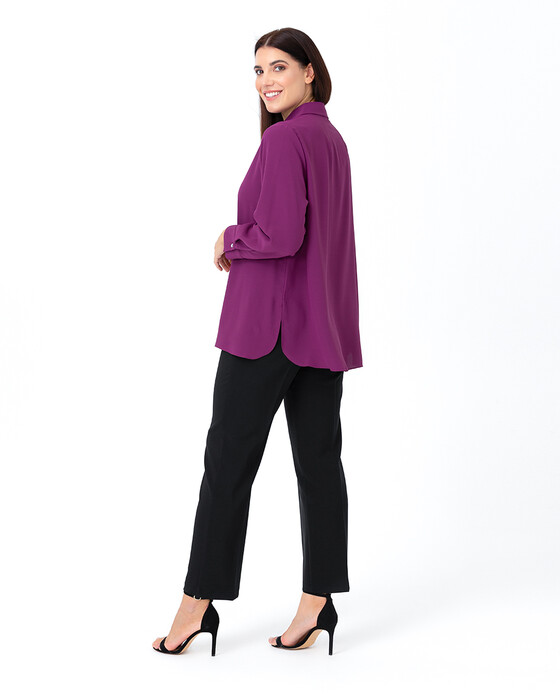 Büyük Beden Aksesuar Detaylı Gömlek