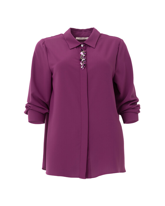 Büyük Beden Aksesuar Detaylı Gömlek