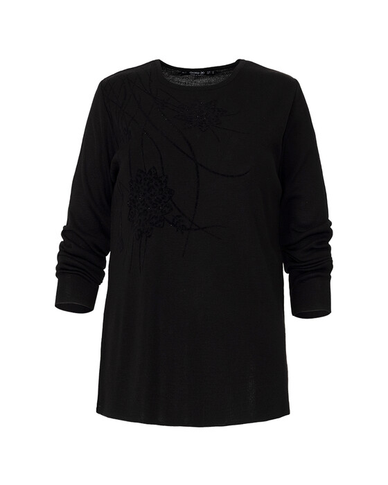 GALAXİ PLUS SIZE EMBROIDERED KNITWEAR BLOUSE