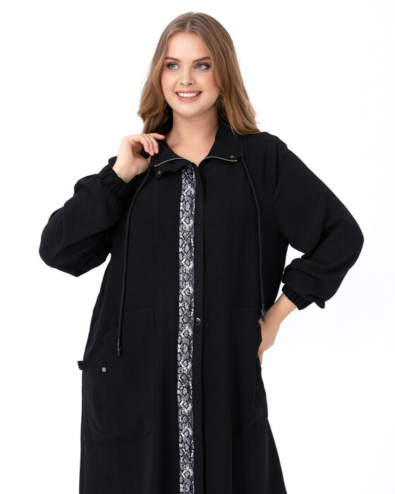 GALAXI PLUS SIZE LARGE POCKET ZIPPER JACKET