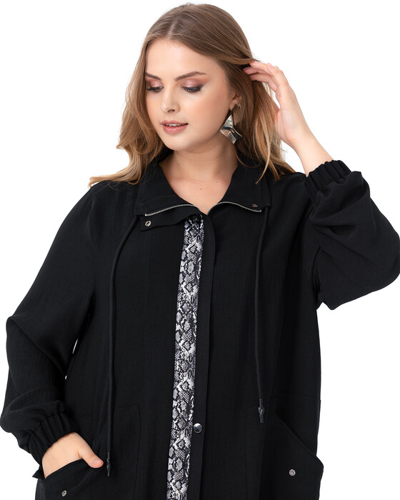 GALAXI PLUS SIZE LARGE POCKET ZIPPER JACKET