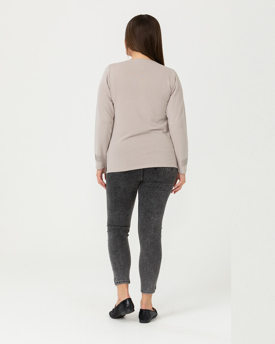 Büyük Beden Taşlı Bluz