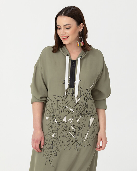 PLUS SIZE HOODED DRESS - SecilStore