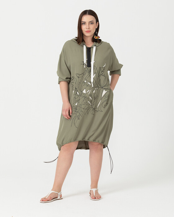 PLUS SIZE HOODED DRESS - SecilStore