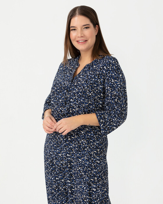 Büyük Beden Desenli Maxi Boy Elbise