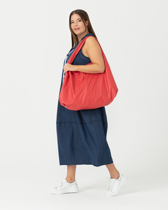 PLUS SIZE SLEEVELESS DENIM DRESS