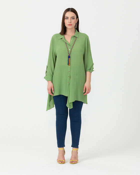 Büyük Beden Asimetrik Kesim Tunik