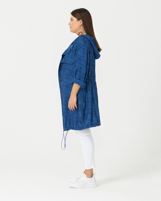 PLUS SIZE TIE WAIST PATTERNED CAPE