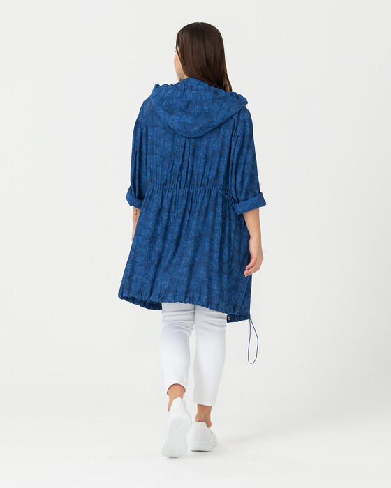 PLUS SIZE TIE WAIST PATTERNED CAPE