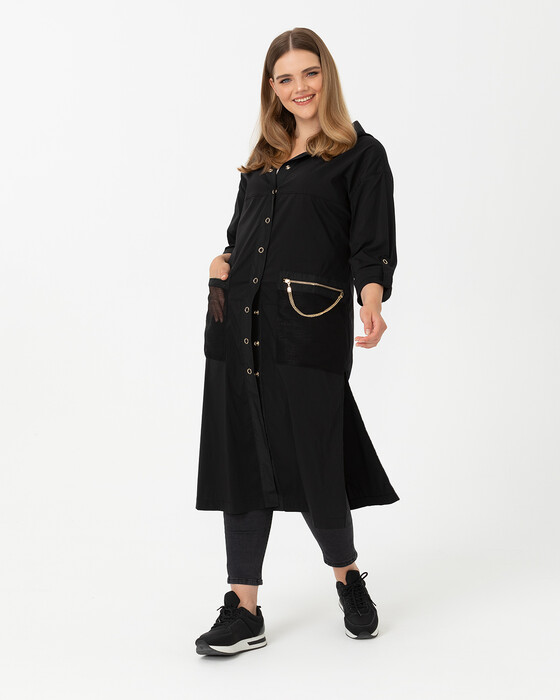 Büyük Beden Kapüşonlu Kap