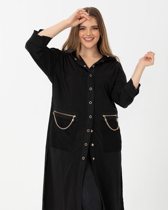 Büyük Beden Kapüşonlu Kap