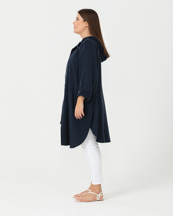 Büyük Beden Kapüşonlu Kap