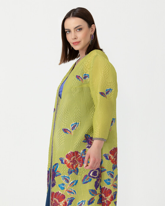 Büyük Beden Desenli Renkli Ceket