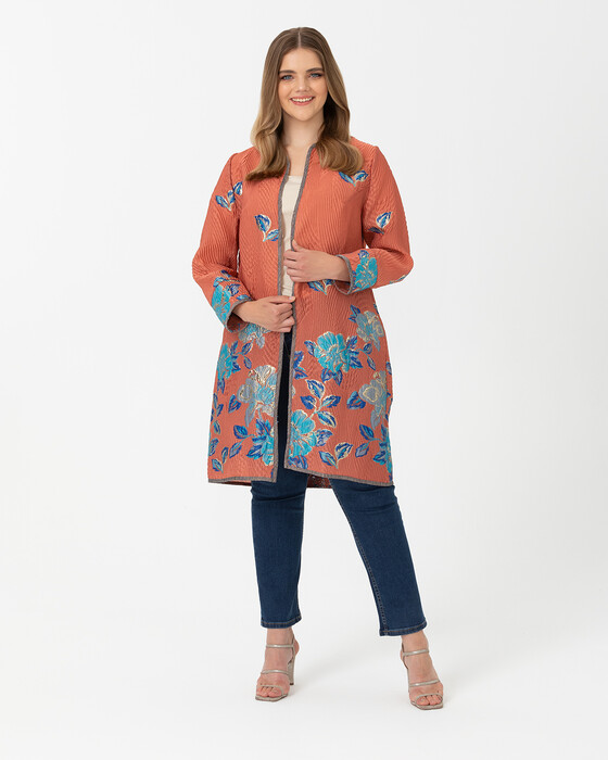 Büyük Beden Desenli Renkli Ceket