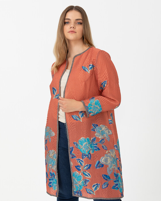 Büyük Beden Desenli Renkli Ceket