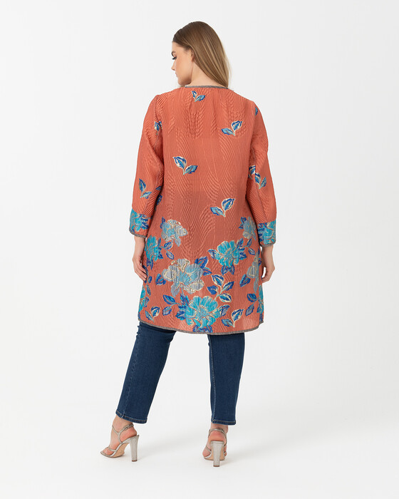 Büyük Beden Desenli Renkli Ceket