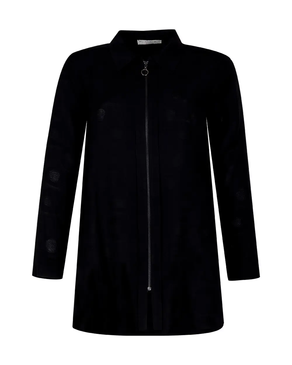 Büyük Beden Önden Fermuarlı Gömlek