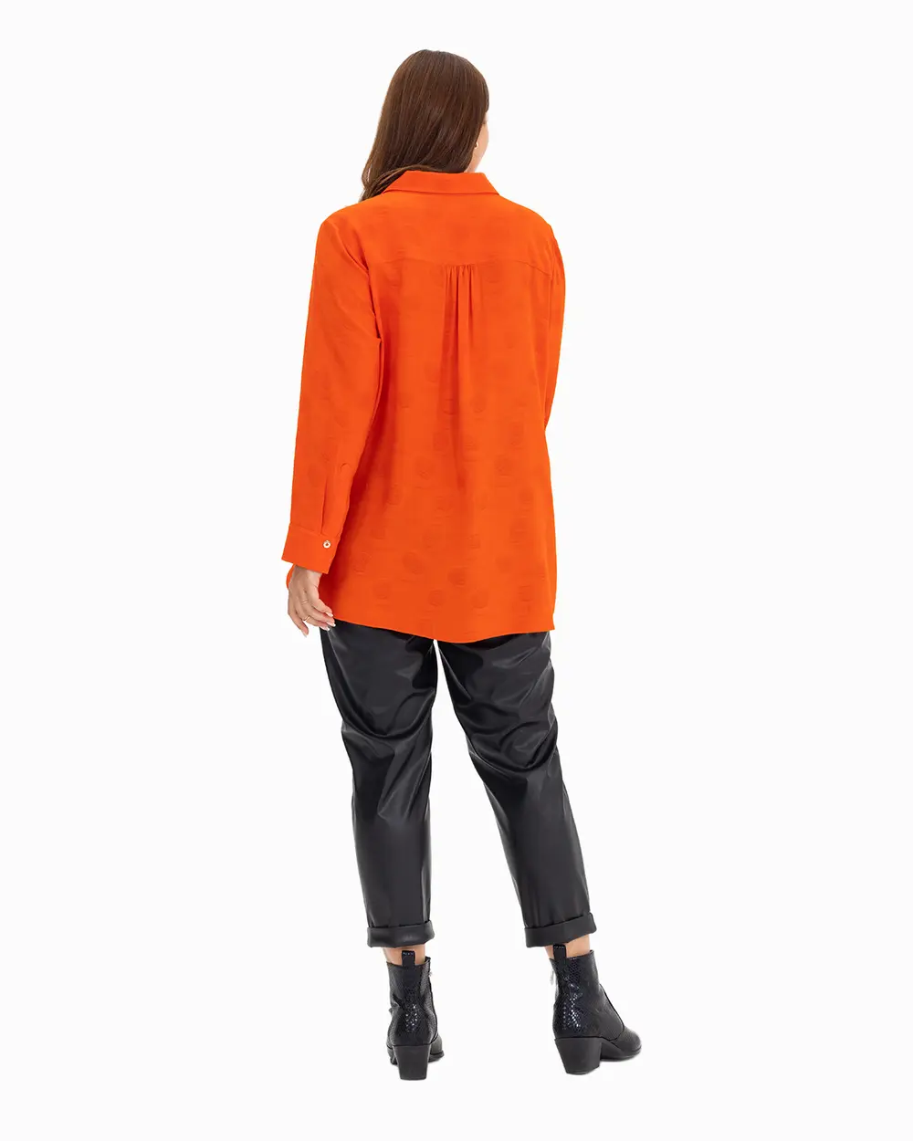 Büyük Beden Önden Fermuarlı Gömlek