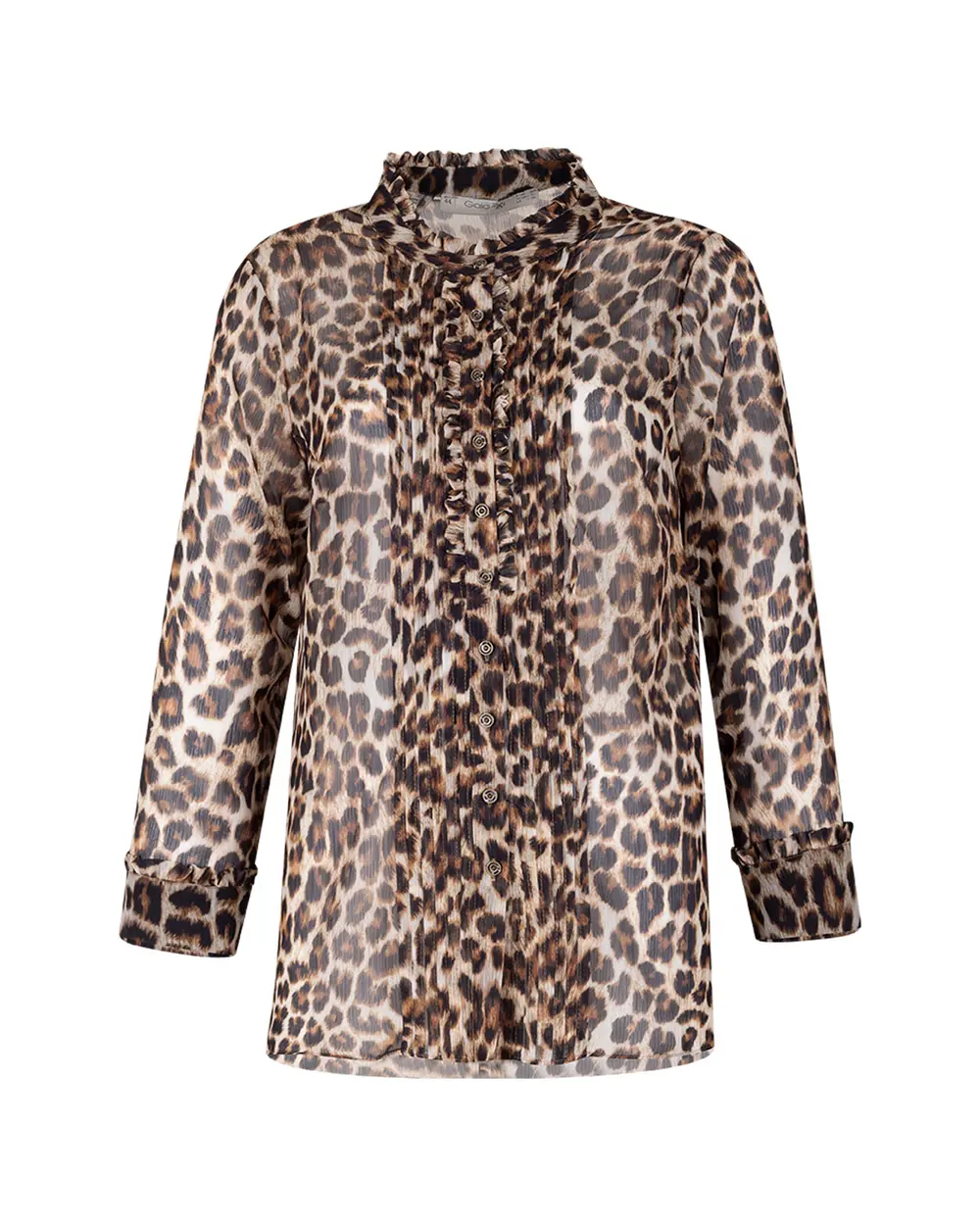 Büyük Beden Leopar Desenli Gömlek