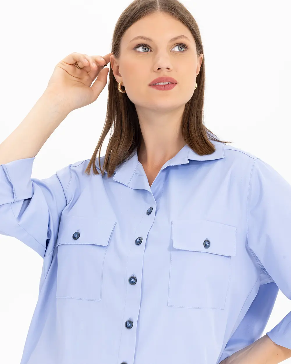 Büyük Beden Cep Detaylı Gömlek