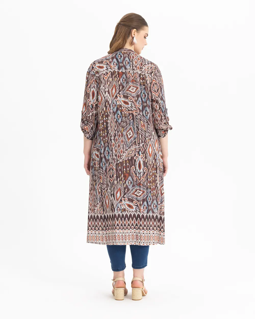 Büyük Beden Etnik Desenli Elbise