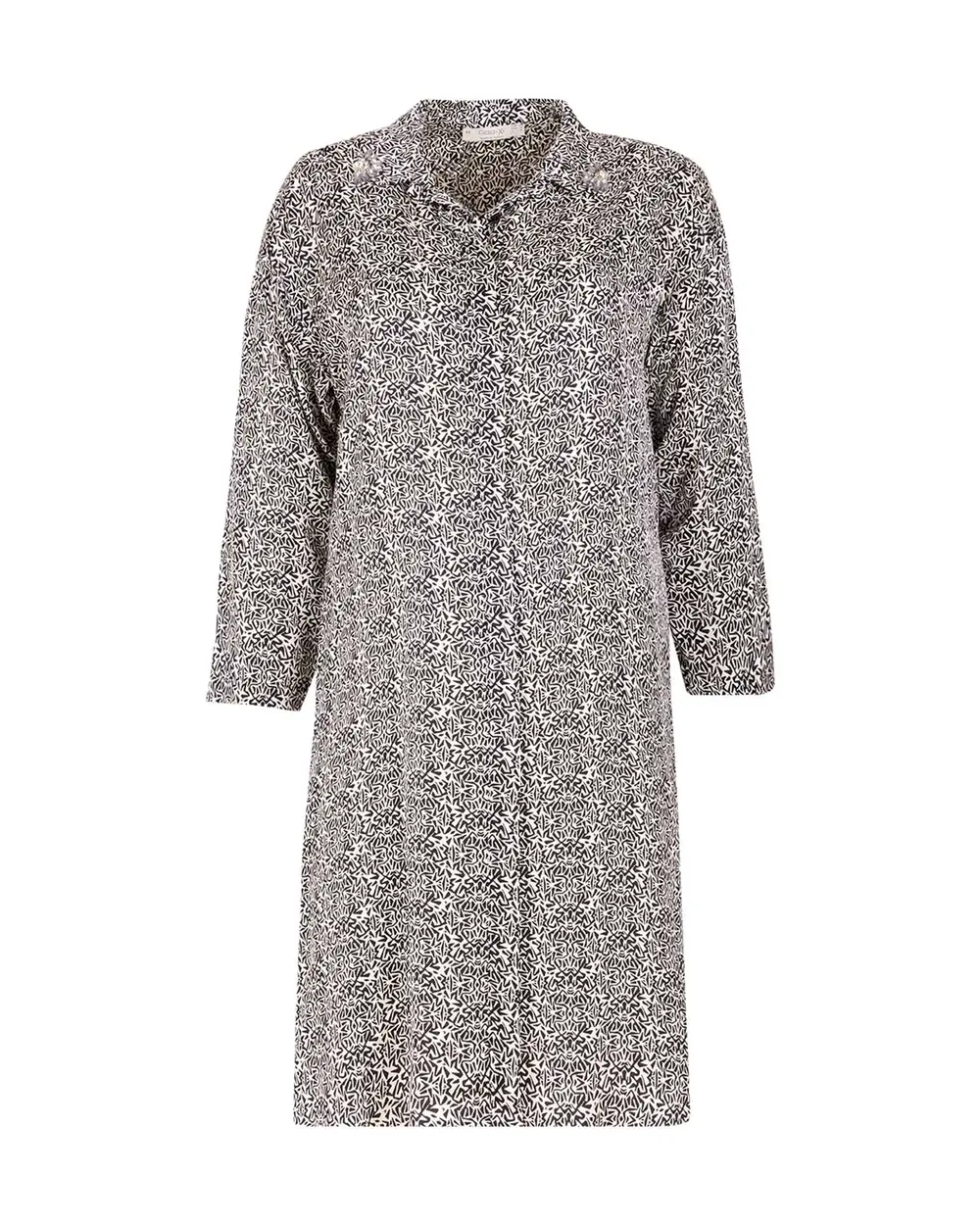 Büyük Beden Taş İşlemeli Desenli Tunik